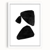 Mid Century Modern Art – Minimalist Abstract Geometric Shapes in Black & White