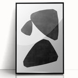 Mid Century Modern Art – Minimalist Abstract Geometric Shapes in Black & White