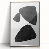 Mid Century Modern Art – Minimalist Abstract Geometric Shapes in Black & White