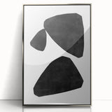 Mid Century Modern Art – Minimalist Abstract Geometric Shapes in Black & White