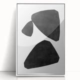 Mid Century Modern Art – Minimalist Abstract Geometric Shapes in Black & White
