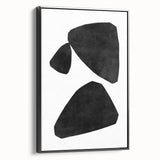Mid Century Modern Art – Minimalist Abstract Geometric Shapes in Black & White