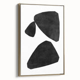 Mid Century Modern Art – Minimalist Abstract Geometric Shapes in Black & White