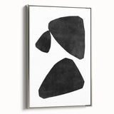 Mid Century Modern Art – Minimalist Abstract Geometric Shapes in Black & White