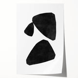 Mid Century Modern Art – Minimalist Abstract Geometric Shapes in Black & White