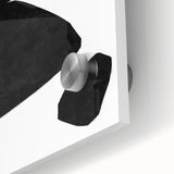 Mid Century Modern Art – Minimalist Abstract Black Shapes in White Space