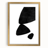Mid Century Modern Art – Minimalist Abstract Black Shapes in White Space