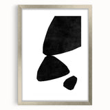 Mid Century Modern Art – Minimalist Abstract Black Shapes in White Space