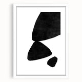 Mid Century Modern Art – Minimalist Abstract Black Shapes in White Space