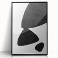 Mid Century Modern Art – Minimalist Abstract Black Shapes in White Space