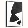 Mid Century Modern Art – Minimalist Abstract Black Shapes in White Space