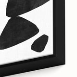 Mid Century Modern Art – Minimalist Abstract Black Shapes in White Space