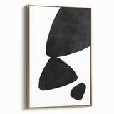 Mid Century Modern Art – Minimalist Abstract Black Shapes in White Space