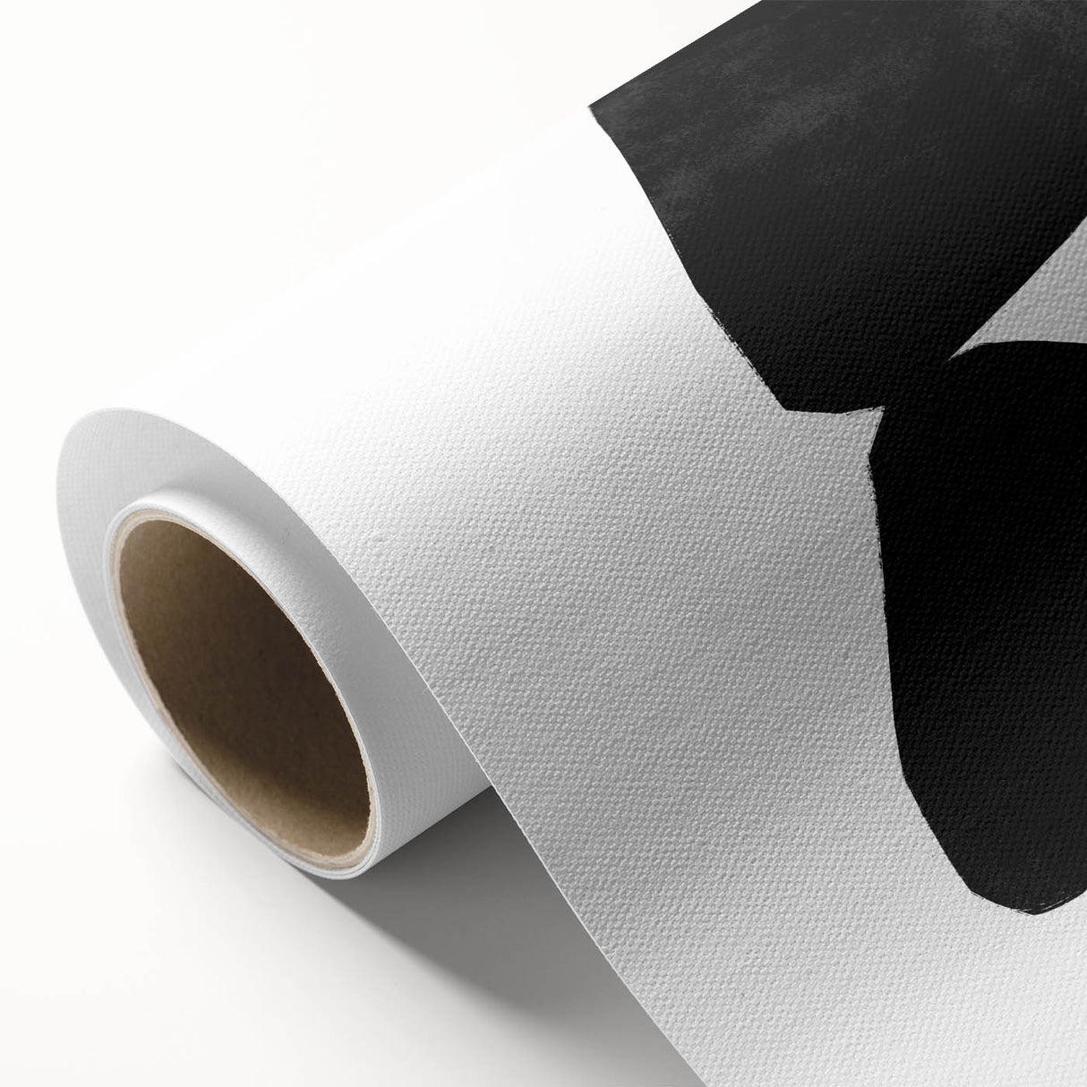 Mid Century Modern Art – Minimalist Abstract Black Shapes in White Space