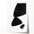Mid Century Modern Art – Minimalist Abstract Black Shapes in White Space