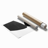 Mid Century Modern Art – Minimalist Abstract Black Shapes in White Space