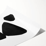 Mid Century Modern Art – Minimalist Abstract Black Shapes in White Space