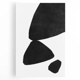Mid Century Modern Art – Minimalist Abstract Black Shapes in White Space