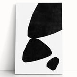 Mid Century Modern Art – Minimalist Abstract Black Shapes in White Space