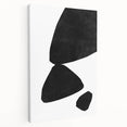 Mid Century Modern Art – Minimalist Abstract Black Shapes in White Space