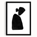 Mid Century Modern Art – Minimalist Abstract Shapes in Black & White