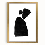 Mid Century Modern Art – Minimalist Abstract Shapes in Black & White