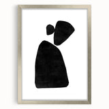 Mid Century Modern Art – Minimalist Abstract Shapes in Black & White