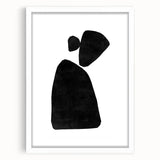 Mid Century Modern Art – Minimalist Abstract Shapes in Black & White