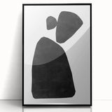 Mid Century Modern Art – Minimalist Abstract Shapes in Black & White