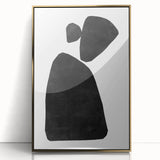 Mid Century Modern Art – Minimalist Abstract Shapes in Black & White