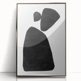 Mid Century Modern Art – Minimalist Abstract Shapes in Black & White