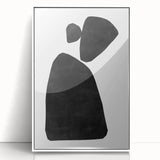 Mid Century Modern Art – Minimalist Abstract Shapes in Black & White