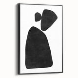 Mid Century Modern Art – Minimalist Abstract Shapes in Black & White