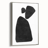 Mid Century Modern Art – Minimalist Abstract Shapes in Black & White
