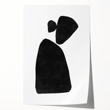 Mid Century Modern Art – Minimalist Abstract Shapes in Black & White