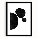 Mid Century Modern Art – Minimalist Geometric Black Shapes in White