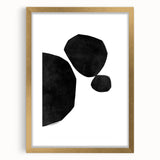 Mid Century Modern Art – Minimalist Geometric Black Shapes in White