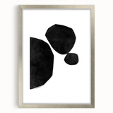 Mid Century Modern Art – Minimalist Geometric Black Shapes in White