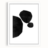 Mid Century Modern Art – Minimalist Geometric Black Shapes in White