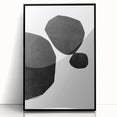 Mid Century Modern Art – Minimalist Geometric Black Shapes in White