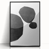 Mid Century Modern Art – Minimalist Geometric Black Shapes in White