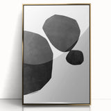 Mid Century Modern Art – Minimalist Geometric Black Shapes in White