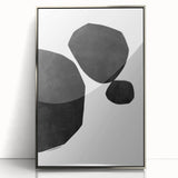 Mid Century Modern Art – Minimalist Geometric Black Shapes in White
