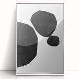 Mid Century Modern Art – Minimalist Geometric Black Shapes in White