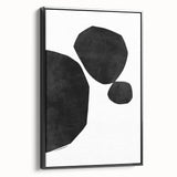 Mid Century Modern Art – Minimalist Geometric Black Shapes in White
