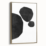 Mid Century Modern Art – Minimalist Geometric Black Shapes in White