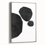 Mid Century Modern Art – Minimalist Geometric Black Shapes in White