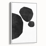 Mid Century Modern Art – Minimalist Geometric Black Shapes in White