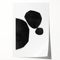 Mid Century Modern Art – Minimalist Geometric Black Shapes in White