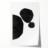 Mid Century Modern Art – Minimalist Geometric Black Shapes in White